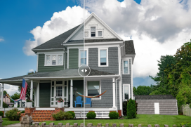 Before and after photo of a victorian house 