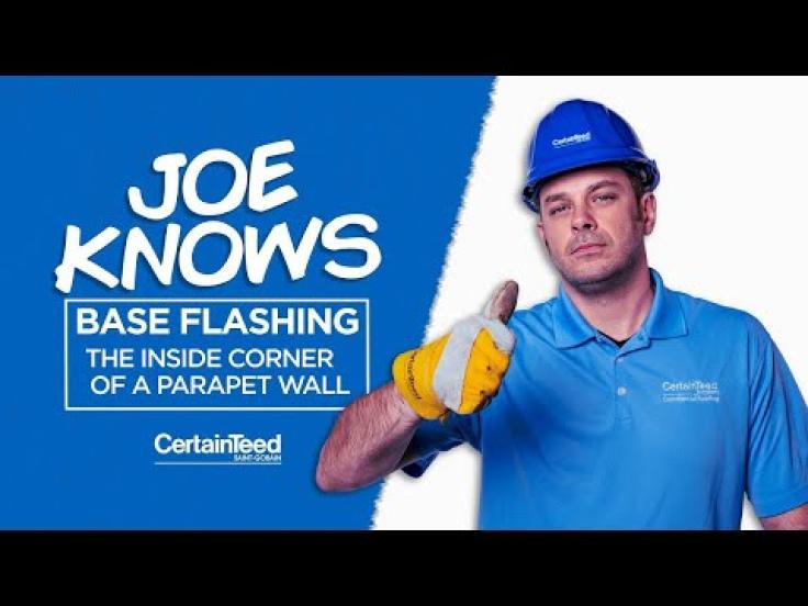 Commercial Roofing Construction Detail CT-09: Base Flashing the Inside Corner of a Parapet Wall