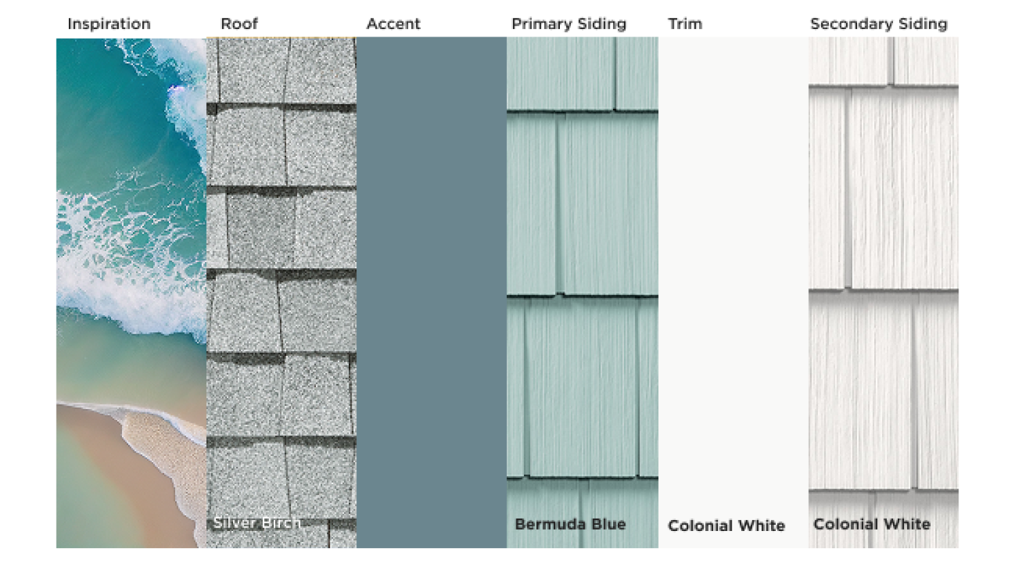 Coastal-Inspired Exterior Color Palette Featuring Silver Birch and Bermuda Blue